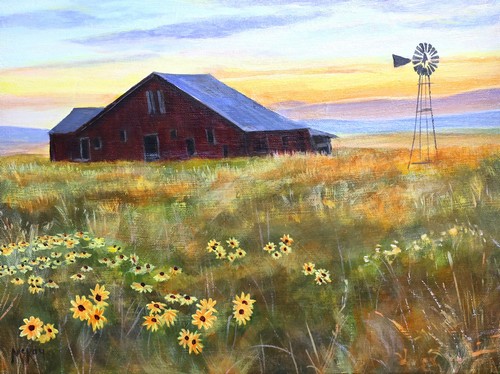 Elbert Windmill 12x16 $950 at Hunter Wolff Gallery